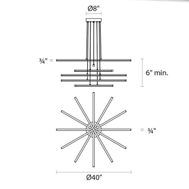 Sonneman 2763 Stix 3-Arm LED Pendant 7