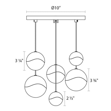 Sonneman 2915-AST Grapes 6-Light Round Assorted LED Pendant 4