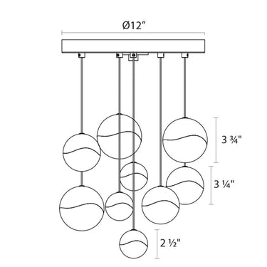 Sonneman 2916-LRG Grapes 9-Light Round Large LED Pendant 4