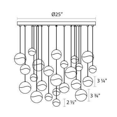 Sonneman 2918-AST Grapes 24-Light Round Assorted LED Pendant 7