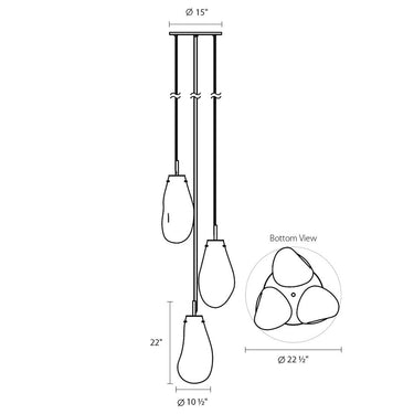 Sonneman 2981.25 Liquid Large 3-Light Round LED Pendant 8