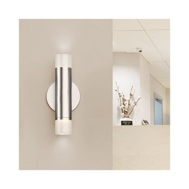 Sonneman 3052 ALC 3" One-Sided LED Sconce w/Etched Ribbon Glass Trim and 25&deg; Narrow Flood Lens 2