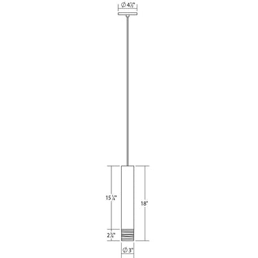 Sonneman 3058 ALC 3" Medium LED Pendant w/Etched Ribbon Glass Trim and 25&deg; Narrow Flood Lens 2