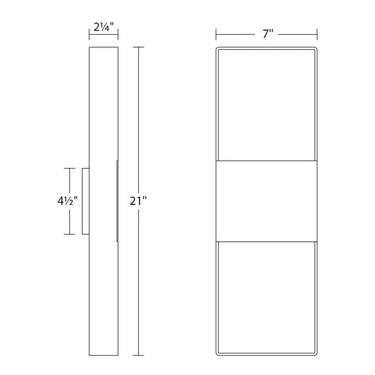 Sonneman 7202 Light Frames 14" Up/Down LED Sconce 6