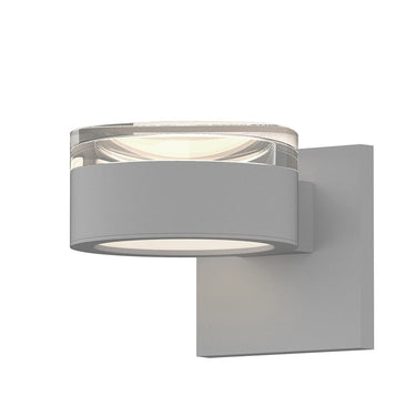 Sonneman 7302-FH.PL Reals Up/Down LED Sconce Clear Cylinder / Plate Lens-White Glass Shade 3