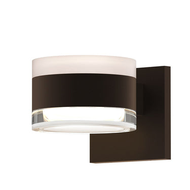 Sonneman 7302-FW.FH Reals Up/Down LED Sconce White / Clear Cylinder Lens-Clear Glass Shade 1