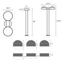 Sonneman 7306-DC.DL Reals 16" LED Double Bollard Dome Cap / Lens-White Glass Shade 5