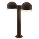 Sonneman 7306-DC.FH Reals 16" LED Double Bollard Dome Cap / Clear Lens-Clear Glass Shade 1