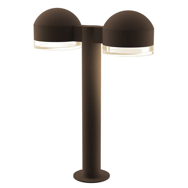 Sonneman 7306-DC.FH Reals 16" LED Double Bollard Dome Cap / Clear Lens-Clear Glass Shade 1