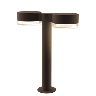 Sonneman 7306-PC.FH Reals 16" LED Double Bollard Plate Cap / Clear Lens-Clear Glass Shade 1