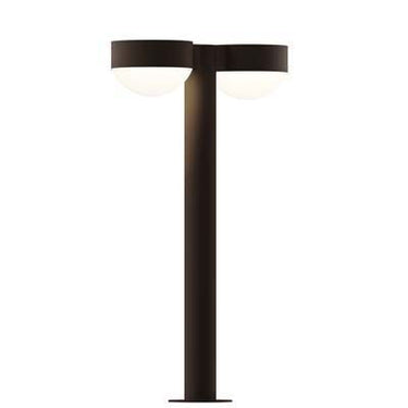 Sonneman 7307-PC.DL Reals 22" LED Double Bollard Plate Cap / Dome Lens-White Glass Shade - Crescent Harbor