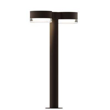 Sonneman 7307-PC.FH Reals 22" LED Double Bollard Plate Cap / Clear Lens-Clear Glass Shade - Crescent Harbor