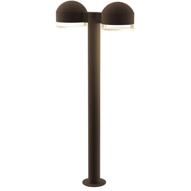 Sonneman 7308-DC.FH. Reals 28" LED Double Bollard Dome Cap / Clear Lens-Clear Glass Shade 1