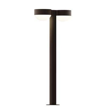 Sonneman 7308-PC.DL Reals 28" LED Double Bollard Plate Cap / Dome Lens-White Glass Shade - Crescent Harbor