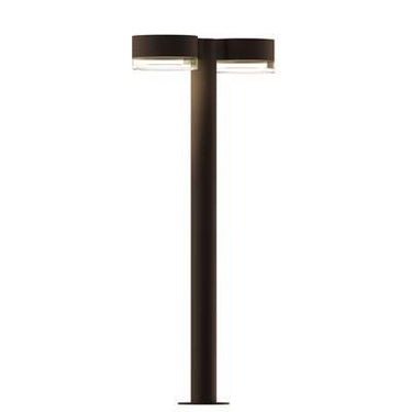 Sonneman 7308-PC.FH Reals 28" LED Double Bollard Plate Cap / Clear Lens-Clear Glass Shade - Crescent Harbor