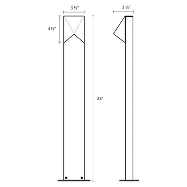 Sonneman 7323 Triform Compact 28" LED Bollard in Textured Bronze 2