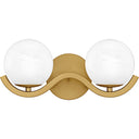 Spherical 2 Light Bath Light in Aged Brass 1