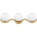 Spherical 3 Light Bath Light in Aged Brass 3