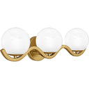 Spherical 3 Light Bath Light in Aged Brass 4
