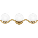 Spherical 3 Light Bath Light in Aged Brass 1