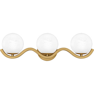 Spherical 3 Light Bath Light in Aged Brass 1