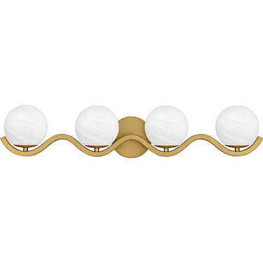Spherical 4 Light Bath Light in Aged Brass 3