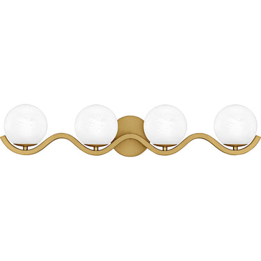 Spherical 4 Light Bath Light in Aged Brass 1