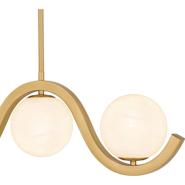 Spherical 5 Light Island Light in Aged Brass 3