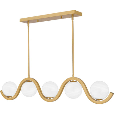 Spherical 5 Light Island Light in Aged Brass 5
