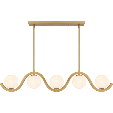 Spherical 5 Light Island Light in Aged Brass 6