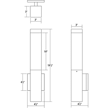 Square Column LED Sconce 4
