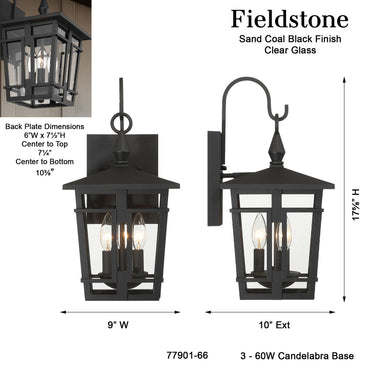 The Great Outdoors Fieldstone 17.75" High 3 Light Outdoor Wall Sconce - 77901-66 8