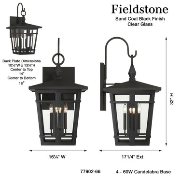 The Great Outdoors Fieldstone 32" High 4 Light Outdoor Wall Sconce - 77902-66 4