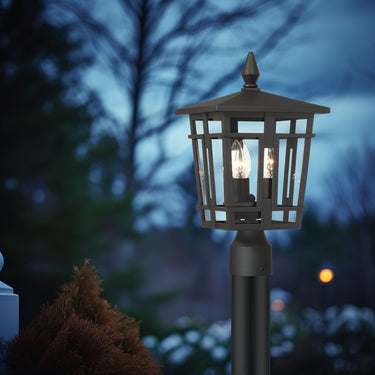 The Great Outdoors Fieldstone 9" High 3 Light Outdoor Post Mount - 77905-66 4