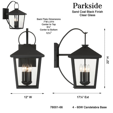 The Great Outdoors Parkside 22" High 4 Light Outdoor Wall Sconce - 78001-66 5