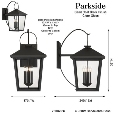 The Great Outdoors Parkside 32" High 4 Light Outdoor Wall Sconce - 78002-66 7