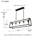 Tippet 5 Light Island Light in Matte Black 2