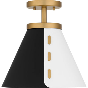 Trette 1 Light Semi-Flush Mount in Brushed Weathered Brass 2