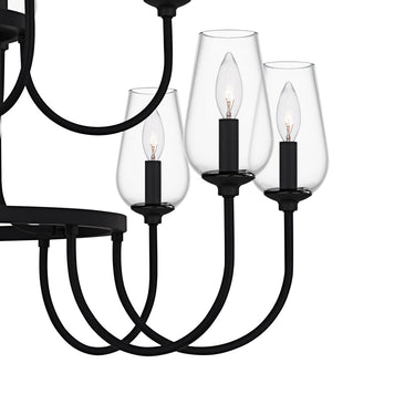 Viscount 18 Light Chandelier in Matte Black 1