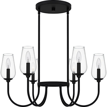 Viscount 6 Light Chandelier in Matte Black 4