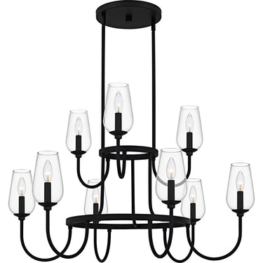 Viscount 9 Light Chandelier in Matte Black 3