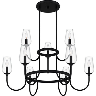 Viscount 9 Light Chandelier in Matte Black 4