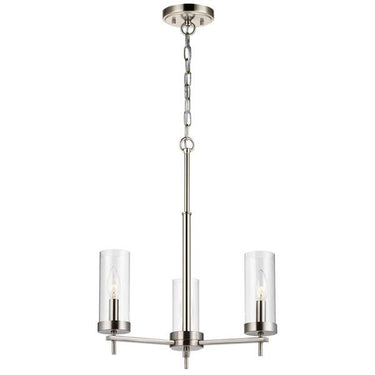 Visual Comfort Studio 3190303-962 Three Light Chandelier in Brushed Nickel - Crescent Harbor