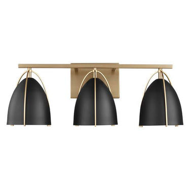 Visual Comfort Studio 4451703-848 Three Light Wall / Bath in Satin Brass / Midnight Black - Crescent Harbor