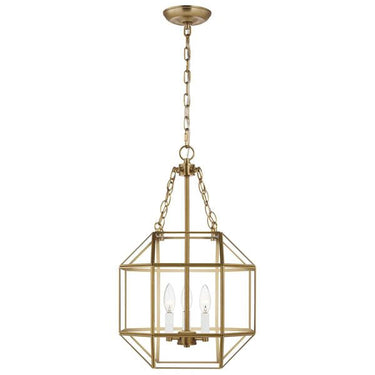 Visual Comfort Studio 5179403EN-848 Small Three Light Lantern in Satin Brass - Crescent Harbor