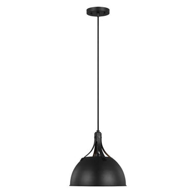 Visual Comfort Studio 6524201-112 One Light Pendant in Midnight Black - Crescent Harbor