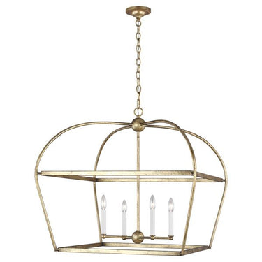 Visual Comfort Studio CC1114ADB Wide Lantern in Antique Gild - Crescent Harbor