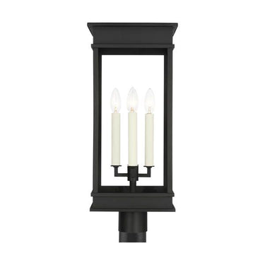 Visual Comfort Studio CO1524TXB Large Post Lantern in Textured Black - Crescent Harbor