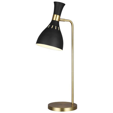 Visual Comfort Studio ET1171MBK1 Task Lamp in Midnight Black / Burnished Brass - Crescent Harbor