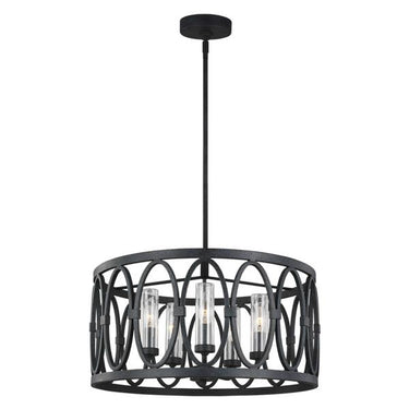 Visual Comfort Studio OLF3222/5DWZ Chandelier in Dark Weathered Zinc - Crescent Harbor
